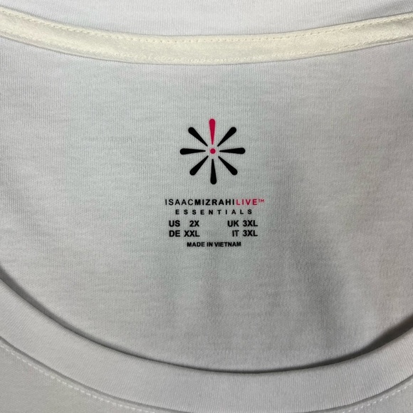 Isaac Mizrahi Live white tee with cuffed arm - Picture 3 of 5